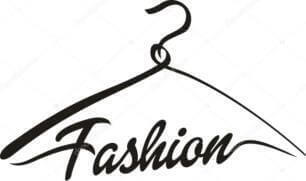 Drawing of a clothing hanger that spells the word fashion.