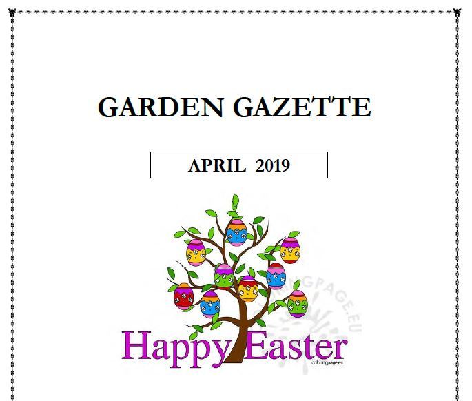 Garden Gazzette Newsletter April front page